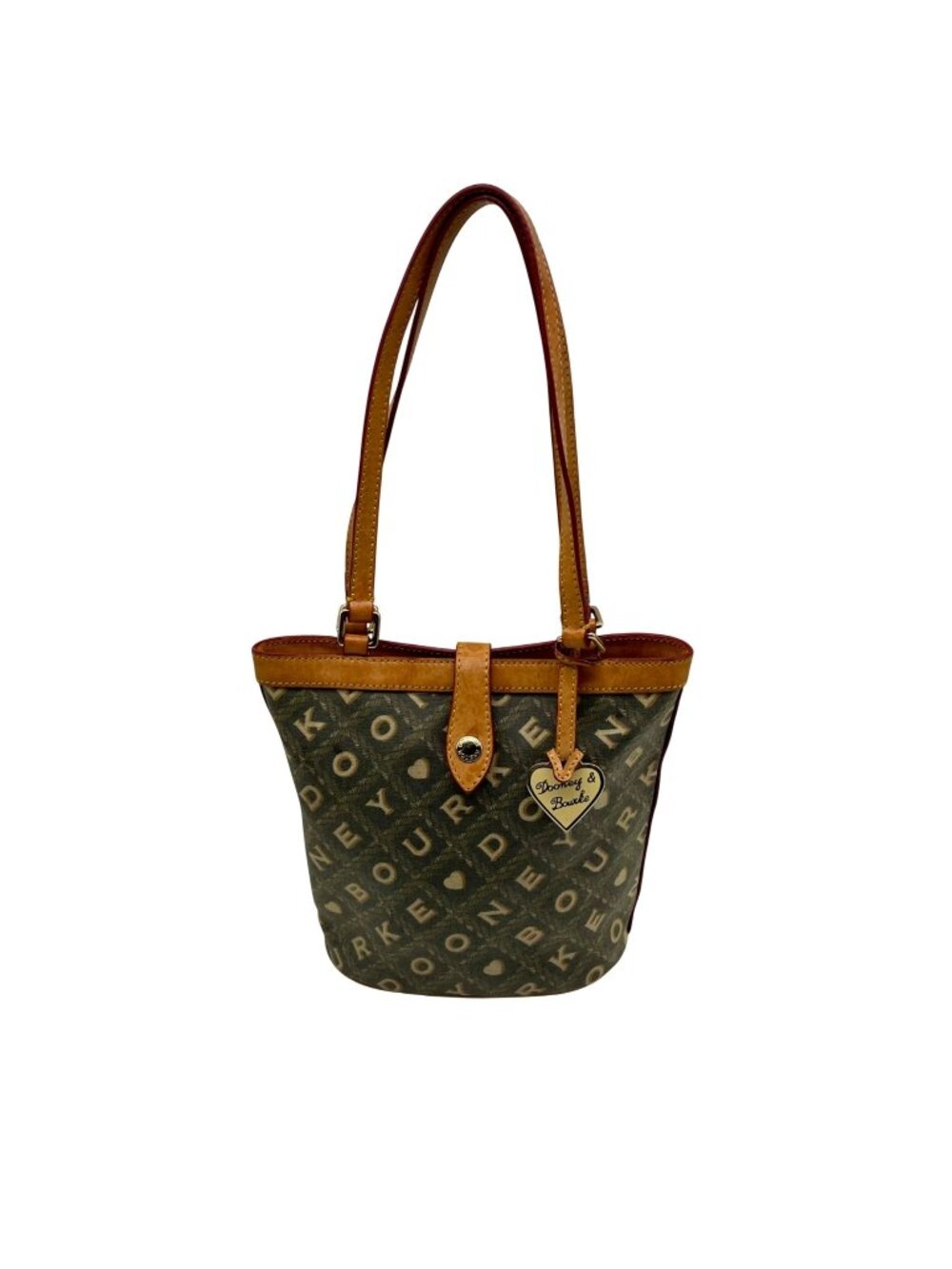 Dooney & Bourke Gray Coated Canvas Monogram Print Crossword Tote Bag